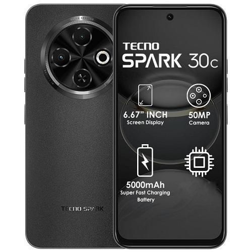 Tecno Spark 30C-6.67"(ROM 128GB/RAM 4GB) 4G,5000mAh -Black