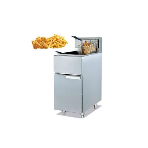 Standing 1 Tank - 2 Basket Gas Deep Fryer - 28Litres