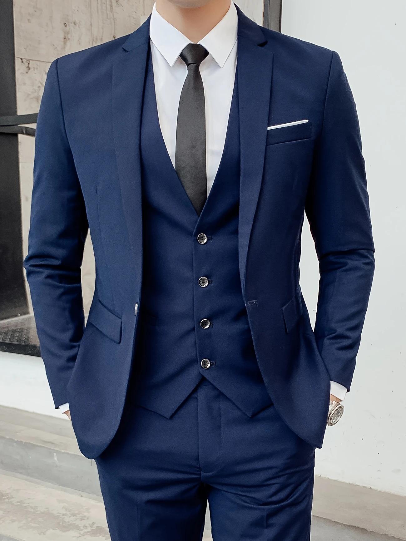 Guireniao Men's Light Business V-Neck Suit Jacket