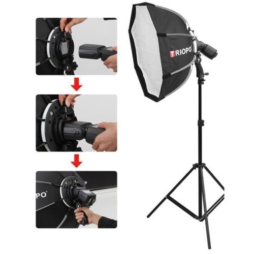 TRIOPO Octabox For Speedlight 90cm With Stand