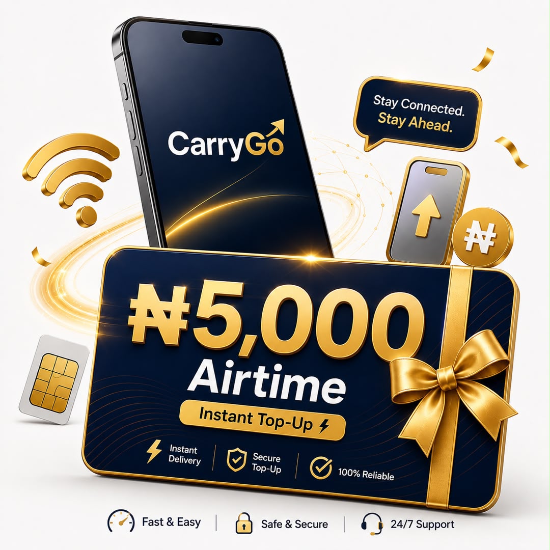 5k Airtime Credit To Registered CarryGo Number