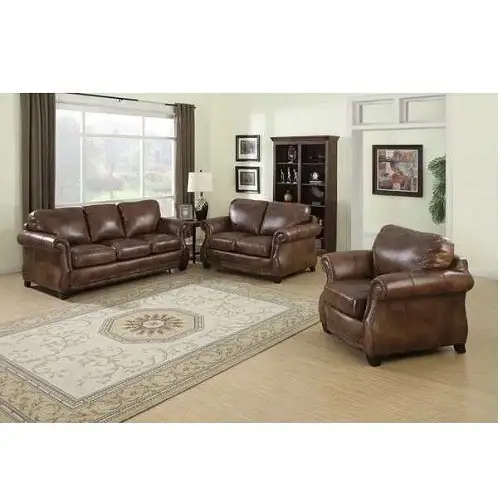 Sterling Cognac 6 Seater Sofa Set - Brown