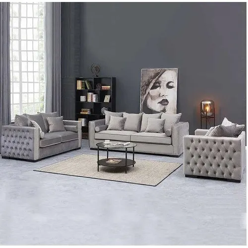 Barney 6 Seater Sofa Set In Grey