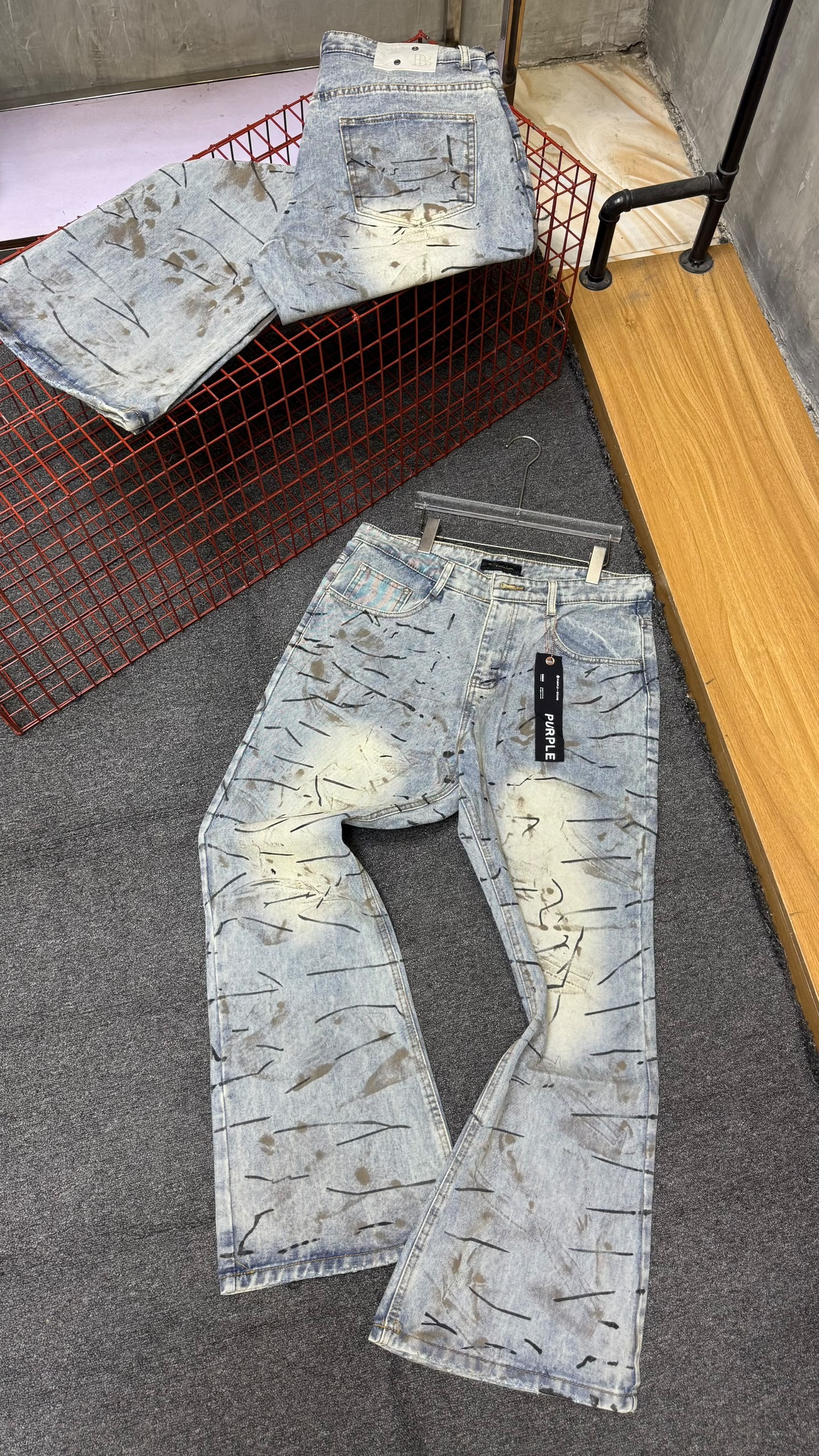 Distinct spray paint denim